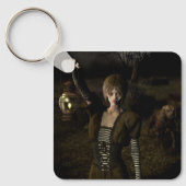 Thin female carrying lamp sleutelhanger (Voorkant)