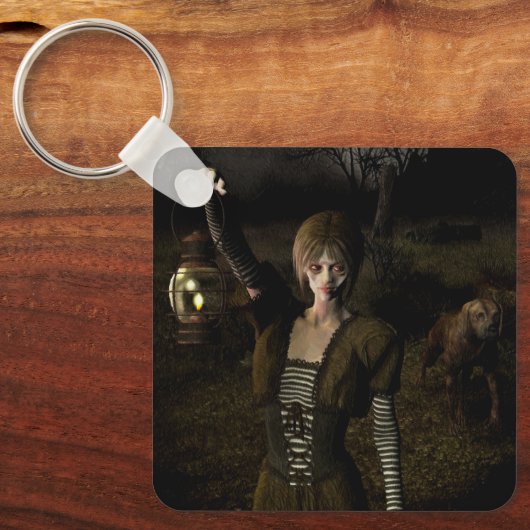 Thin female carrying lamp sleutelhanger (Voorkant)