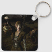 Thin female carrying lamp sleutelhanger (Achterkant)