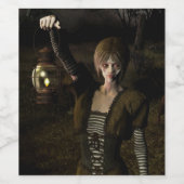 Thin female carrying lamp wijn etiket (Enkel label)