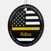 Thin Gold Line 911 Dispatcher-kerstmis Keramisch Ornament (Links)