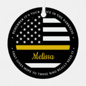 Thin Gold Line 911 Dispatcher-kerstmis Metalen Ornament (Voorkant)