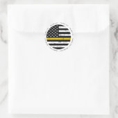 Thin Gold Line 911 Politie Dispatcher Dank u Ronde Sticker (Tas)
