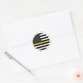 Thin Gold Line 911 Politie Dispatcher Dank u Ronde Sticker (Envelop)