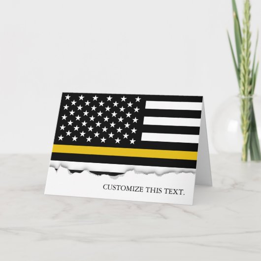 Thin Gold Line American Flag| 911 Verzending Kaart (Voorkant)