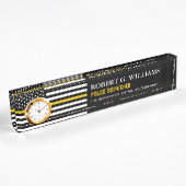 Thin Gold Line Dispatch Flag Custom Desk Naambordje