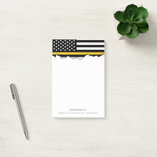 Thin Gold Line Dispatcher Style American Flag Post-it® Notes (Kantoor)