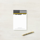 Thin Gold Line Dispatcher Style American Flag Post-it® Notes (Op bureau)