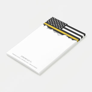 Thin Gold Line Dispatcher Style American Flag Post-it® Notes
