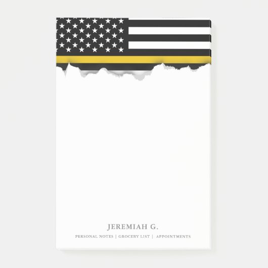 Thin Gold Line Dispatcher Style American Flag Post-it® Notes (Voorkant)