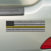 Thin Gold Line Flag Dispatcher Bumpersticker (Op auto)