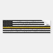 Thin Gold Line Flag Dispatcher Bumpersticker (Voorkant)