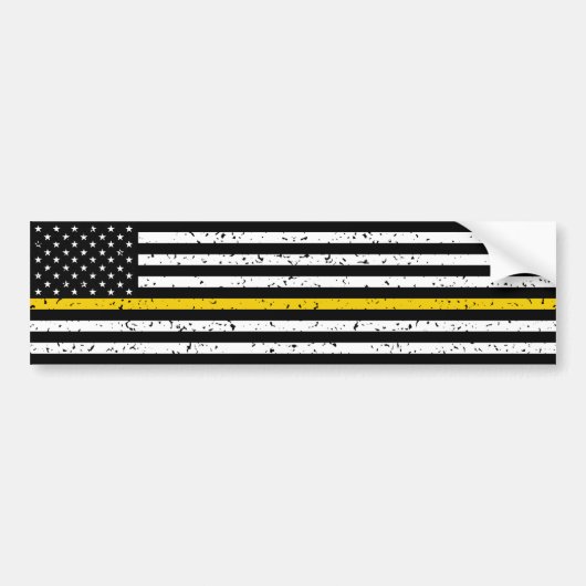Thin Gold Line Flag Dispatcher Bumpersticker (Voorkant)