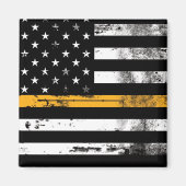 Thin Gold Line Flag Dispatcher Magnet (Voorkant)