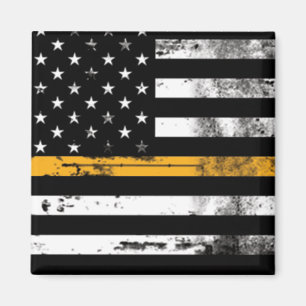 Thin Gold Line Flag Dispatcher Magnet