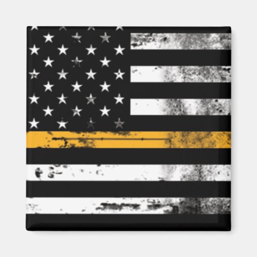 Thin Gold Line Flag Dispatcher Magnet (Voorkant)