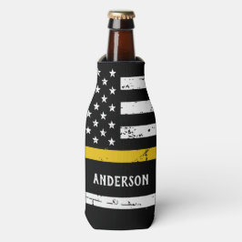 Thin Gold Line Flag op persoonlijke titel 911-verz Flesjeskoeler