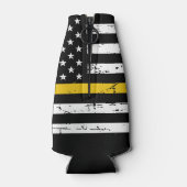 Thin Gold Line Flag op persoonlijke titel 911-verz Flesjeskoeler (Achterkant)