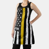 Thin Gold Line Flag op persoonlijke titel 911-verz Schort (Insitu)