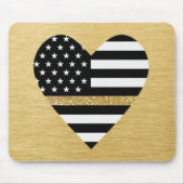 Thin Gold Line Glitter Heart Muismat (Voorkant)