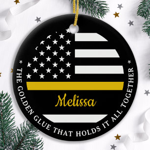 Thin Gold Line Golden Glue 911 Dispatcher Keramisch Ornament
