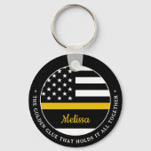Thin Gold Line Golden Glue 911 Dispatcher Sleutelhanger (Achterkant)