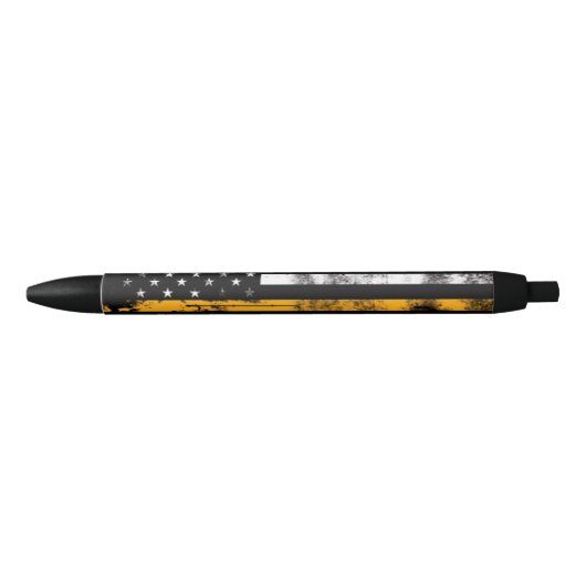Thin Gold Line Grunge Flag Dispatcher Pen (Voorkant)