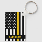 Thin Gold Line Personal Name 911 Dispatcher Ke Sleutelhanger (Achterkant)