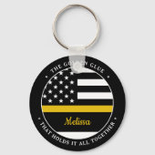 Thin Gold Line Personalized 911 Dispatcher Sleutelhanger (Voorkant)