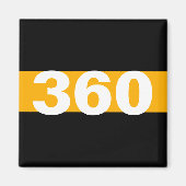 Thin Gold Line Personalized Badge Number Magnet (Voorkant)