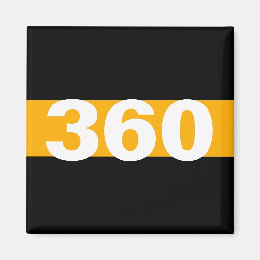 Thin Gold Line Personalized Badge Number Magnet (Voorkant)