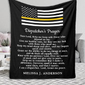 Thin Gold Line Personalized Dispatchers Prayer Fleece Deken