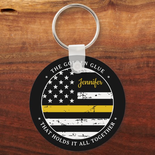 Thin Gold Line Persoonlijke Dispatcher Sleutelhang Sleutelhanger (Voorkant)