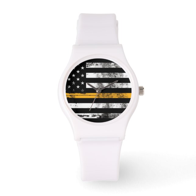 Thin Gold Line Vlag Dispatcher Dames horloge (Voorkant)