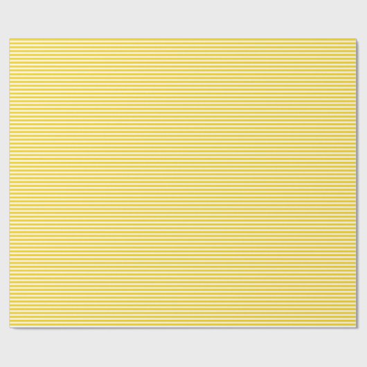 Thin Golden Yellow en White Stripes Cadeaupapier (Vlak)