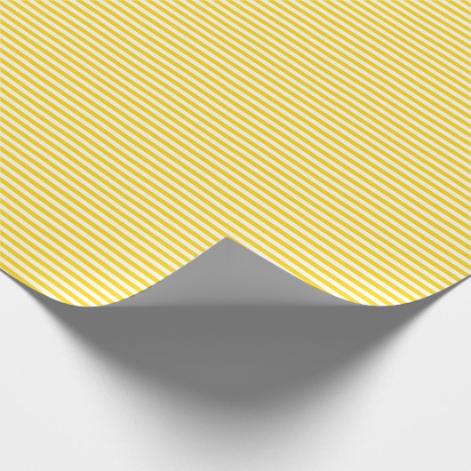 Thin Golden Yellow en White Stripes Cadeaupapier (Hoek)