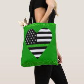 Thin Green Glitter Line Tote Bag (Dichtbij)