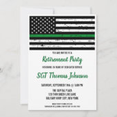 Thin Green Line American Flag Military Retiting Kaart (Voorkant)