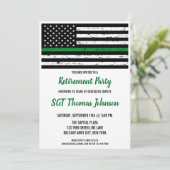 Thin Green Line American Flag Military Retiting Kaart (Staand voorkant)