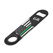 Thin Green Line American Flag op maat Speed Flessenopener (Voorkant Gekanteld)