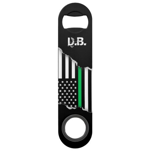 Thin Green Line American Flag op maat Speed Flessenopener (Voorkant)