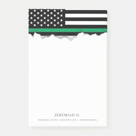 Thin Green Line American Flag Post-it® Notes (Voorkant)
