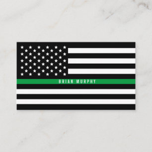 Thin Green Line American Flag Professional Visitekaartje