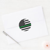 Thin Green Line American Flag Ronde Sticker (Envelop)
