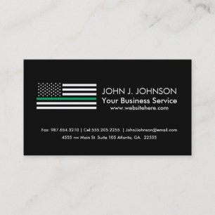 Thin Green Line American Flag Visitekaartje