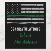 Thin Green Line Army Gefeliciteerd met militaire p Wijn Etiket (Enkel label)