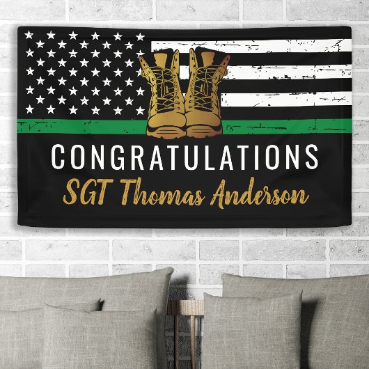 Thin Green Line Custom Army Militaire pensionering Spandoek