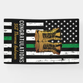 Thin Green Line Custom Army Retirement Spandoek (Horizontaal)