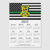 Thin Green Line Custom Logo 12 Maand 2022 Calendar (Voorkant)