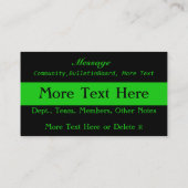 Thin Green Line-Doc, verpleegster, Medic Visitekaa Visitekaartje (Achterkant)